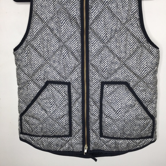 J. Crew Herringbone Excursion Quilted Puffer Vest - Picture 7 of 16